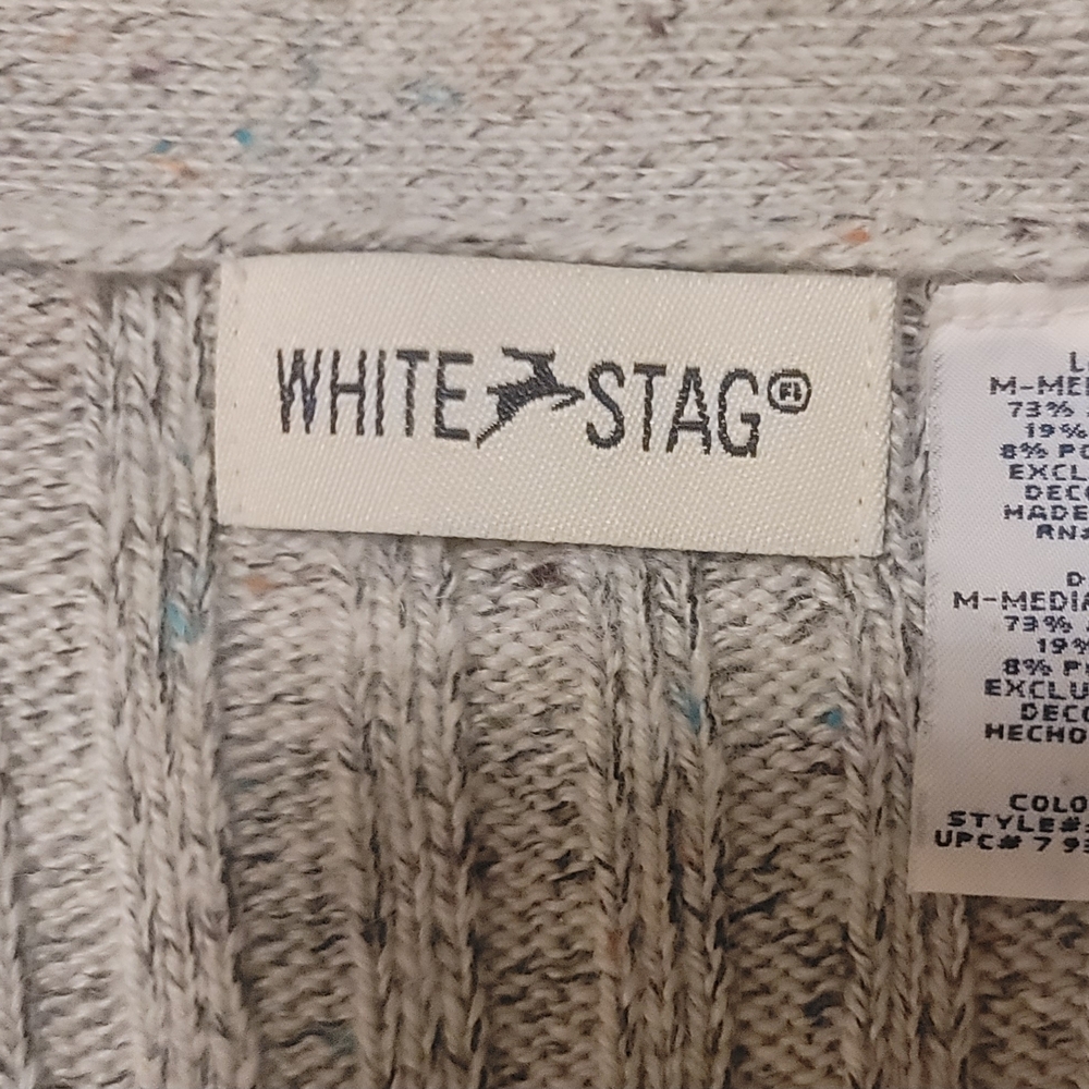 White Stag Long Cardigan Sweater Women's Gray With Speckels - Picture 2 of 5
